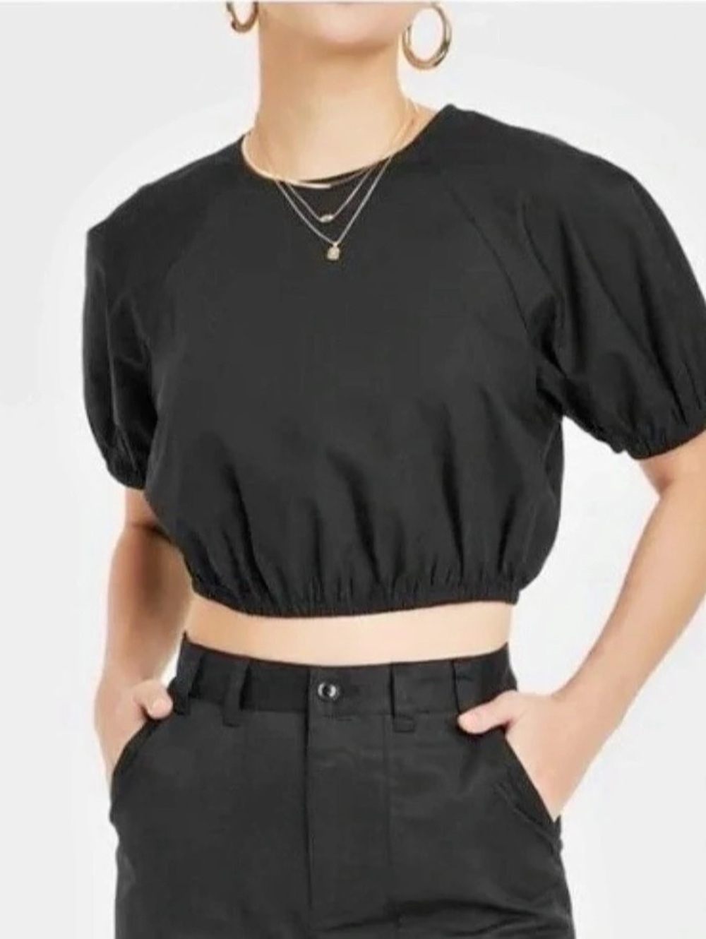 A new day Women’s Puff Short Sleeve Crop Top